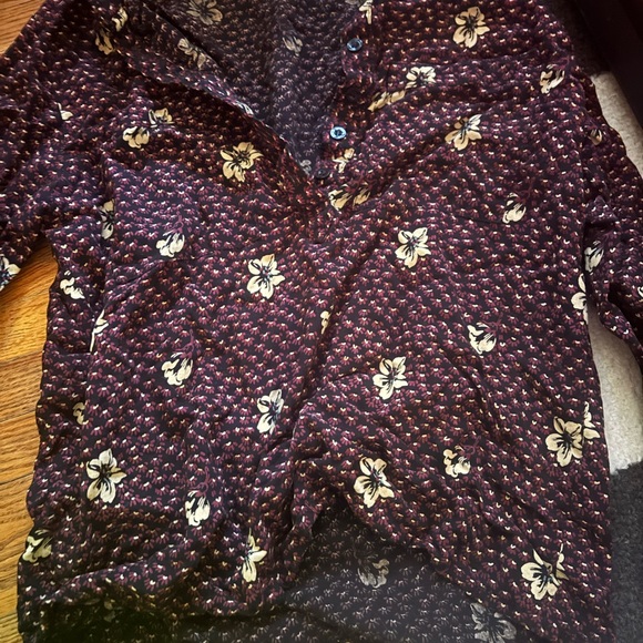 Free People Tops - Free People Black and Pink Floral Blouse
